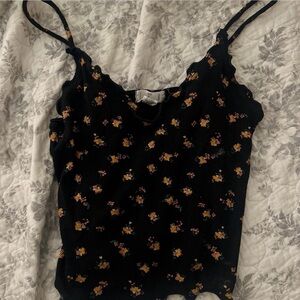 Floral Black Women's Top